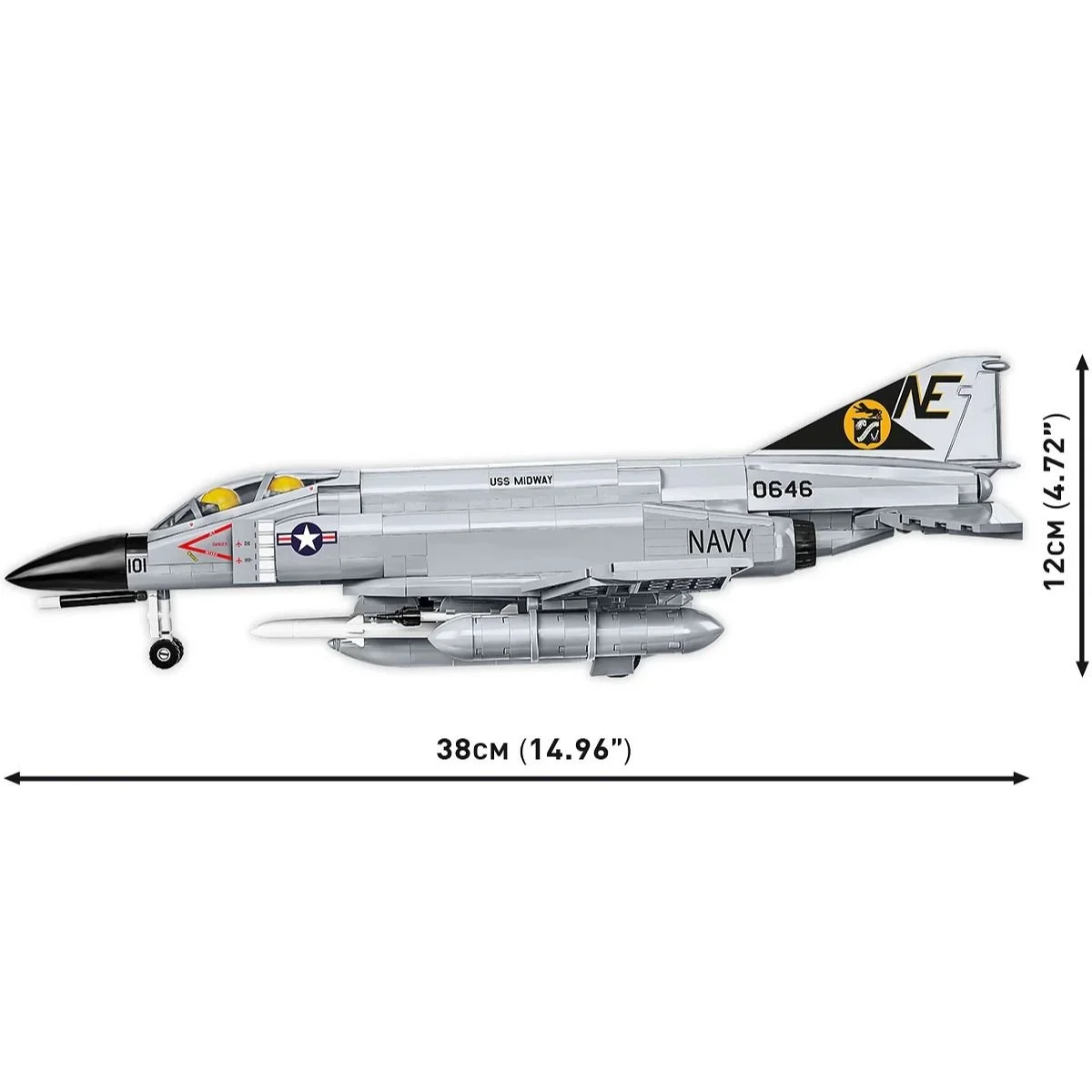 Cobi F-4 Phantom II - USS Midway, US Navy, 1:48 Scale Lego